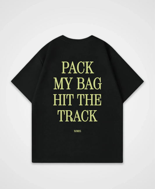 PACK MY BAG HIT THE TRACK OVERSIZED SHIRT