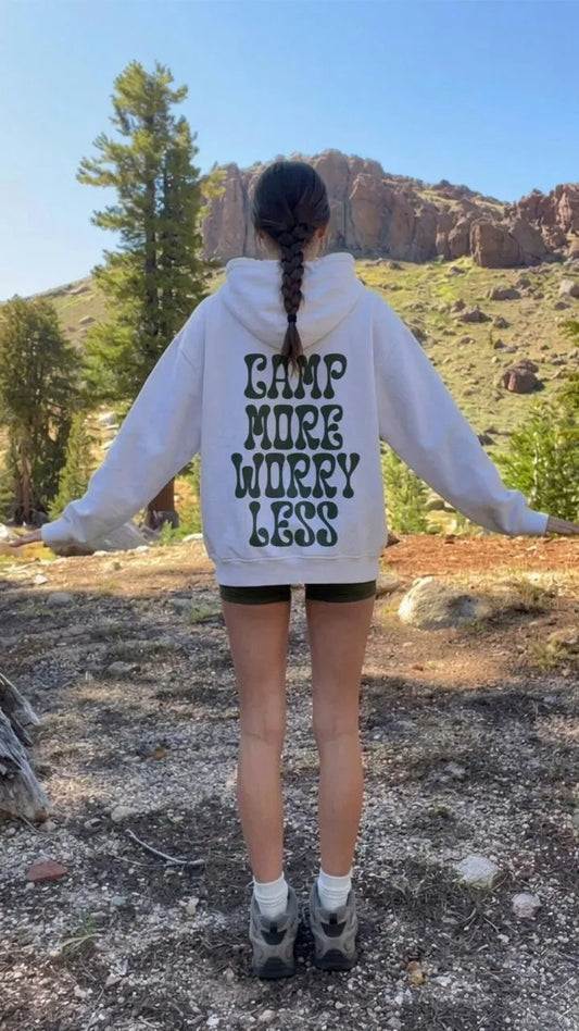 CAMP MORE WORRY LESS OVERSIZED HOODIE