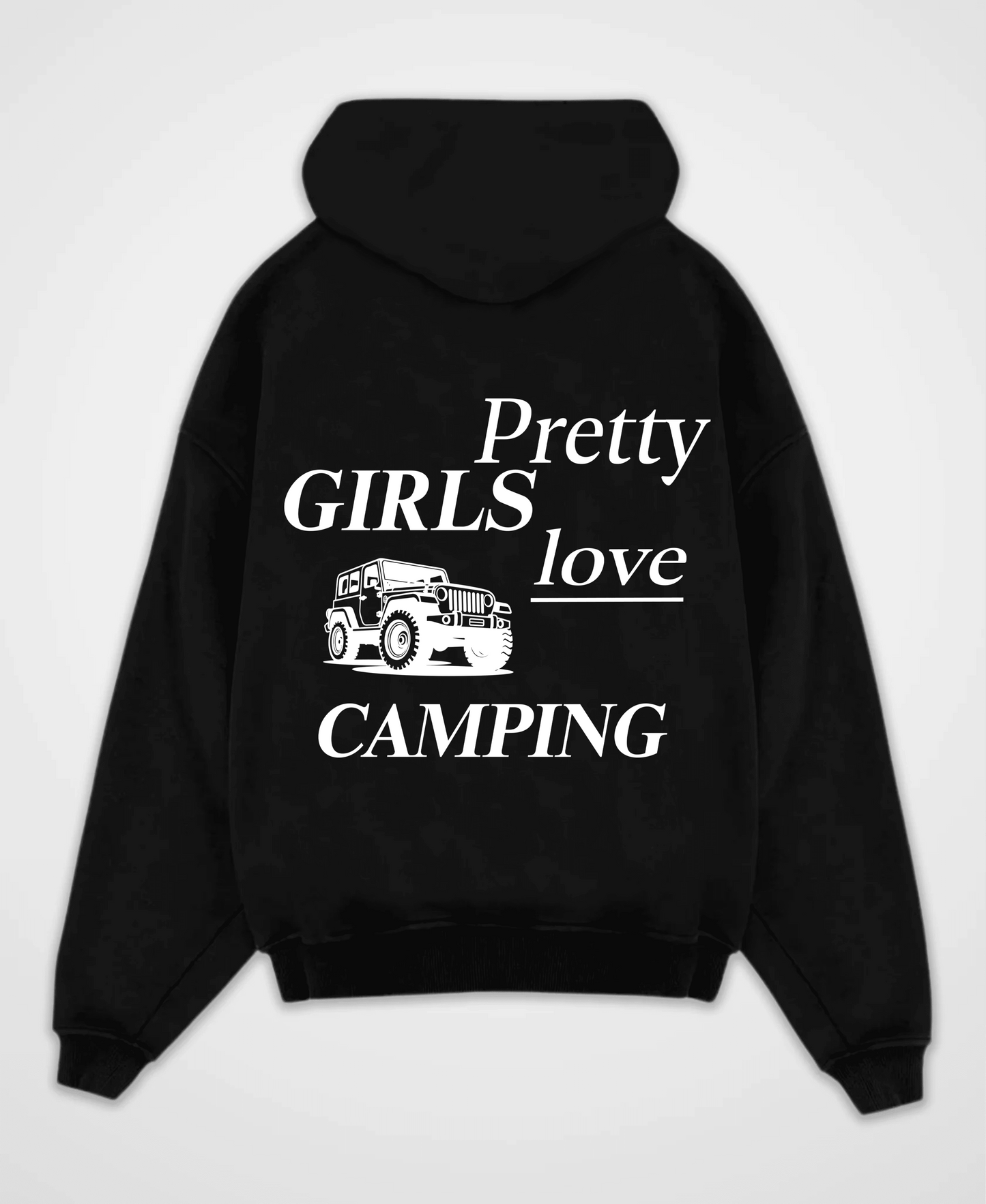 PRETTY GIRLS LOVE CAMPING OVERSIZED HOODIE