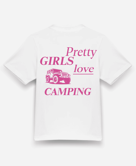 PRETTY GIRLS LOVE CAMPING ORGANIC REGULAR SHIRT