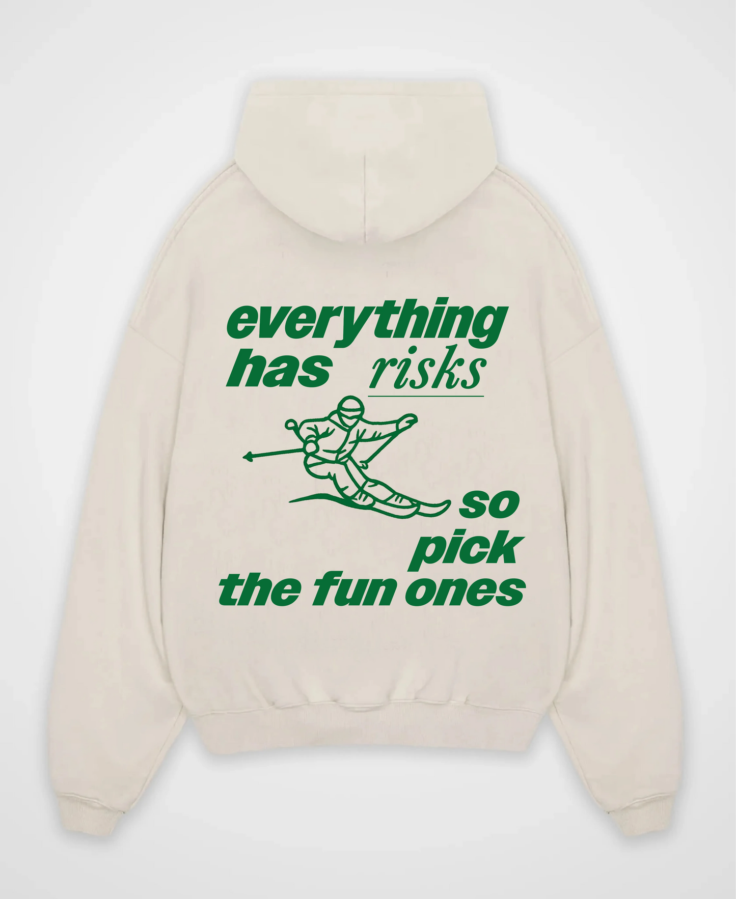EVERYTHING HAS RISKS OVERSIZED HOODIE