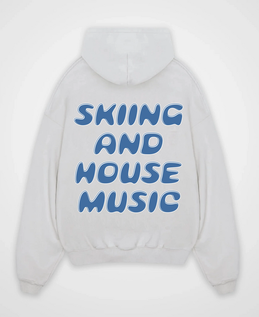 SKIING AND HOUSE MUSIC OVERSIZED HOODIE