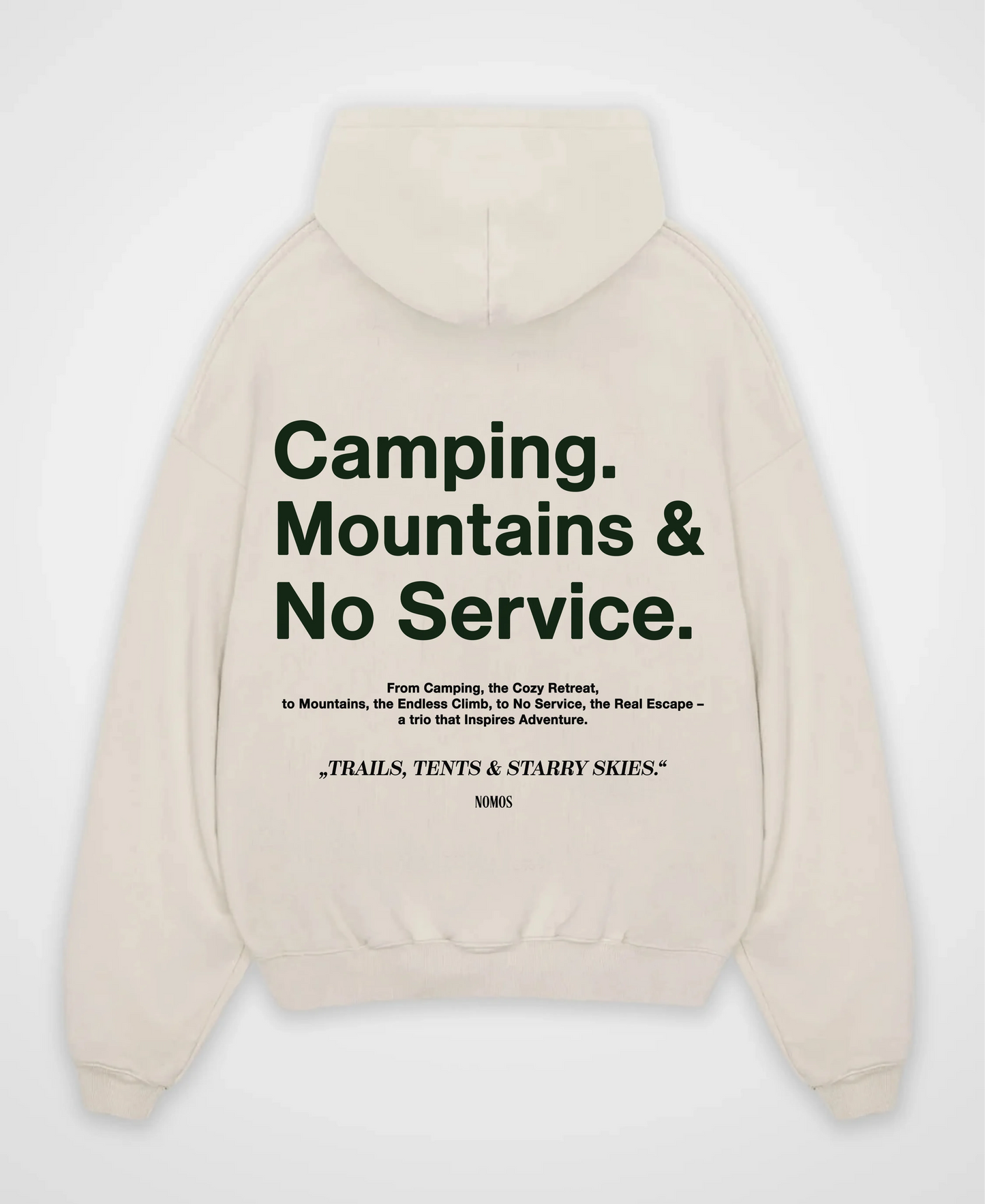 CAMPING, MOUNTAINS & NO SERVICE OVERSIZED HOODIE