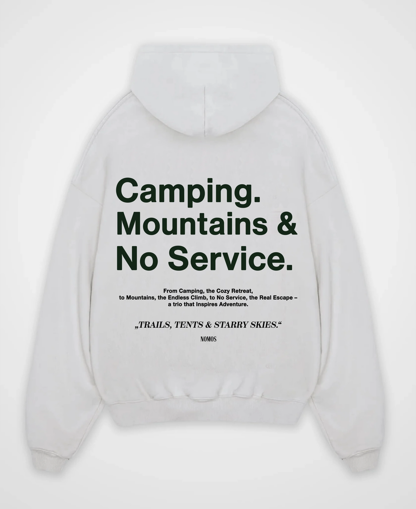 CAMPING, MOUNTAINS & NO SERVICE OVERSIZED HOODIE
