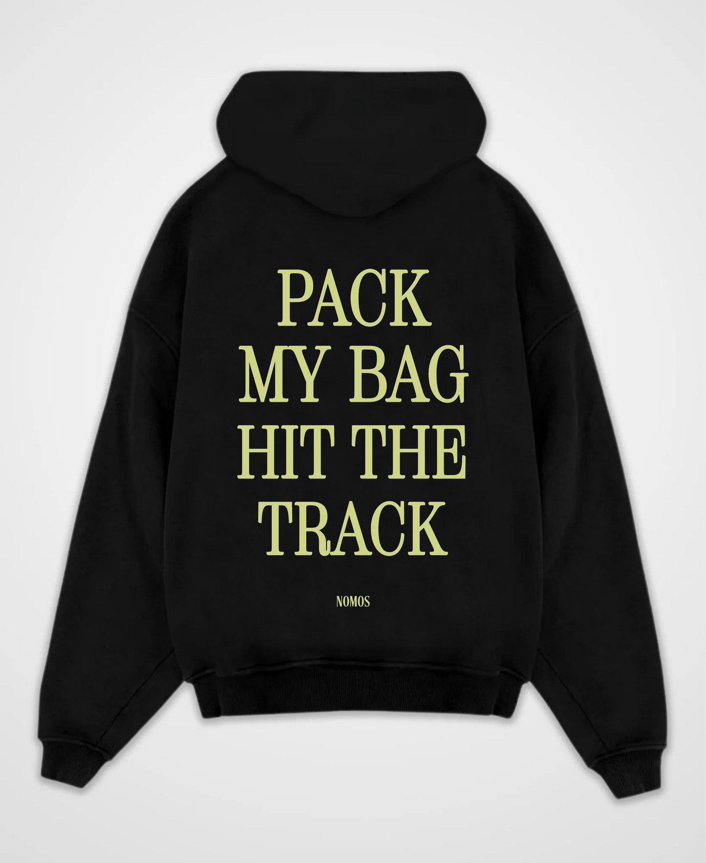 PACK MY BAG HIT THE TRACK OVERSIZED HOODIE
