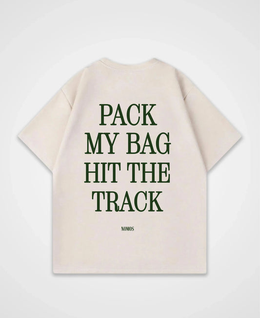 PACK MY BAG HIT THE TRACK OVERSIZED SHIRT