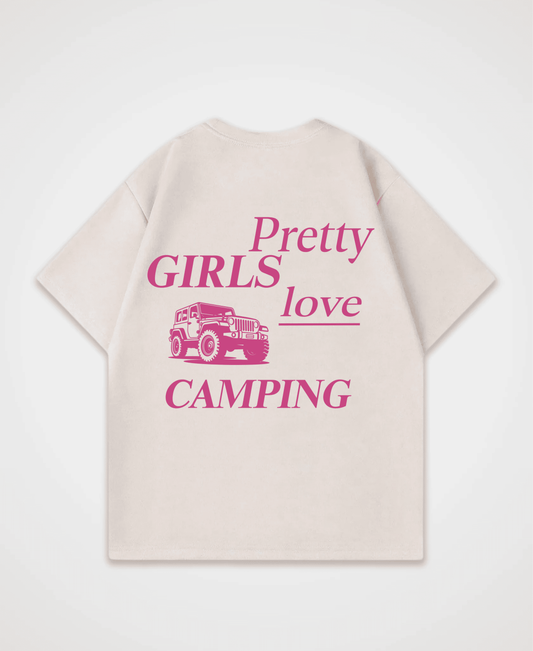 PRETTY GIRLS LOVE CAMPING OVERSIZED SHIRT