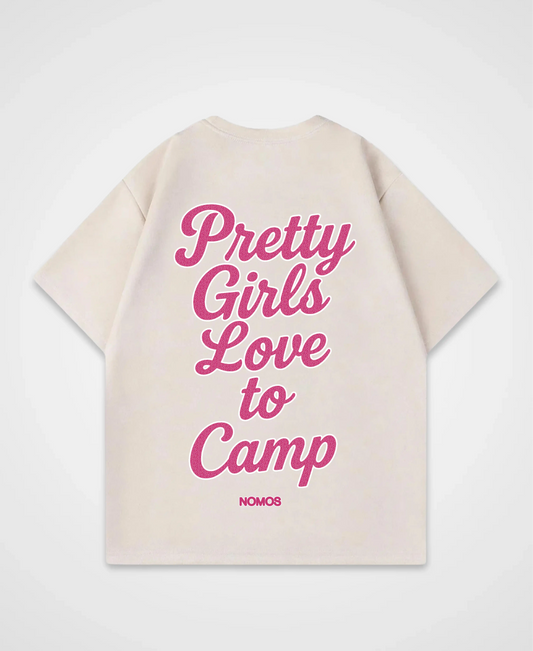 PRETTY GIRLS LOVE TO CAMP OVERSIZED SHIRT